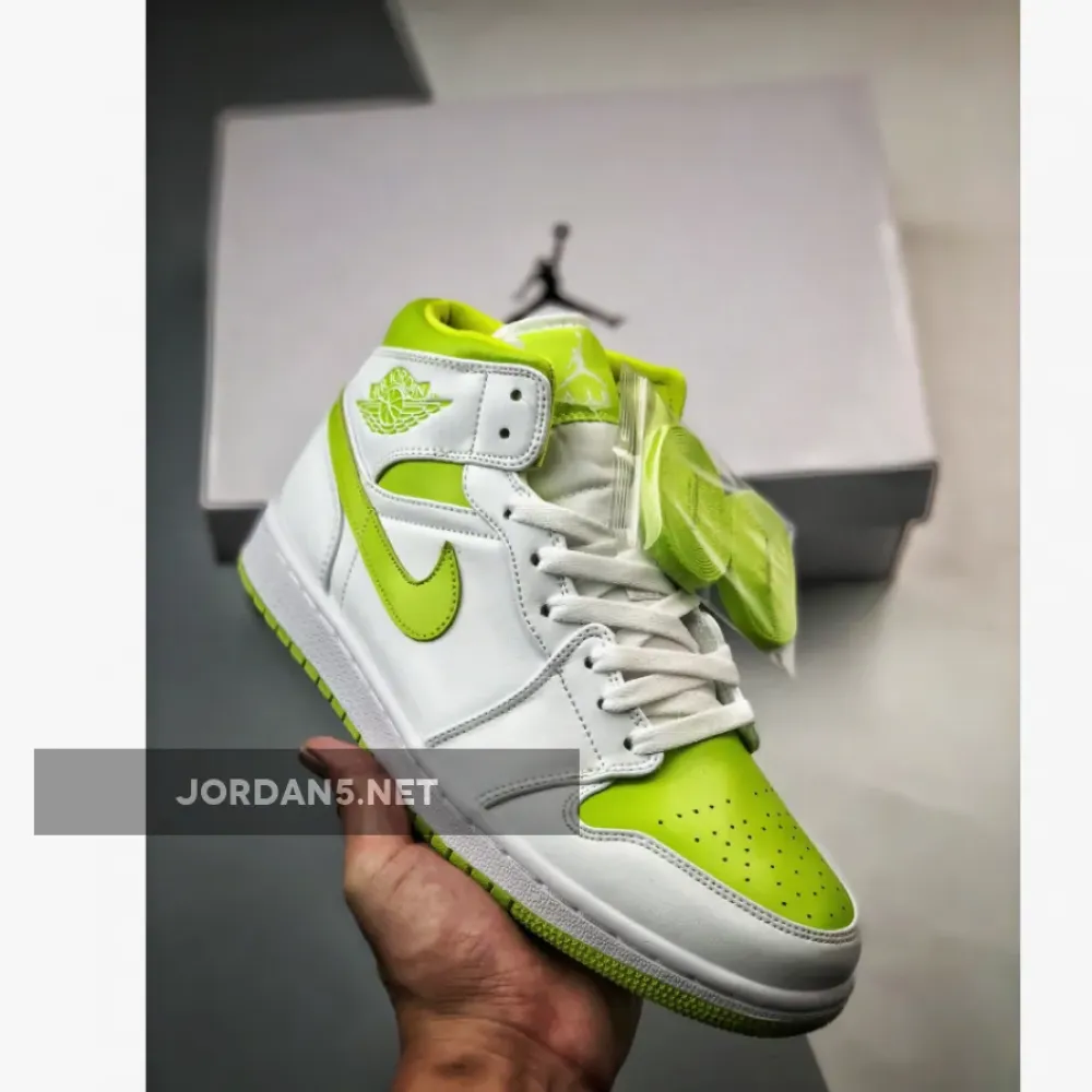 Air Jordan 1 Mid White/Lime  BQ6472-131