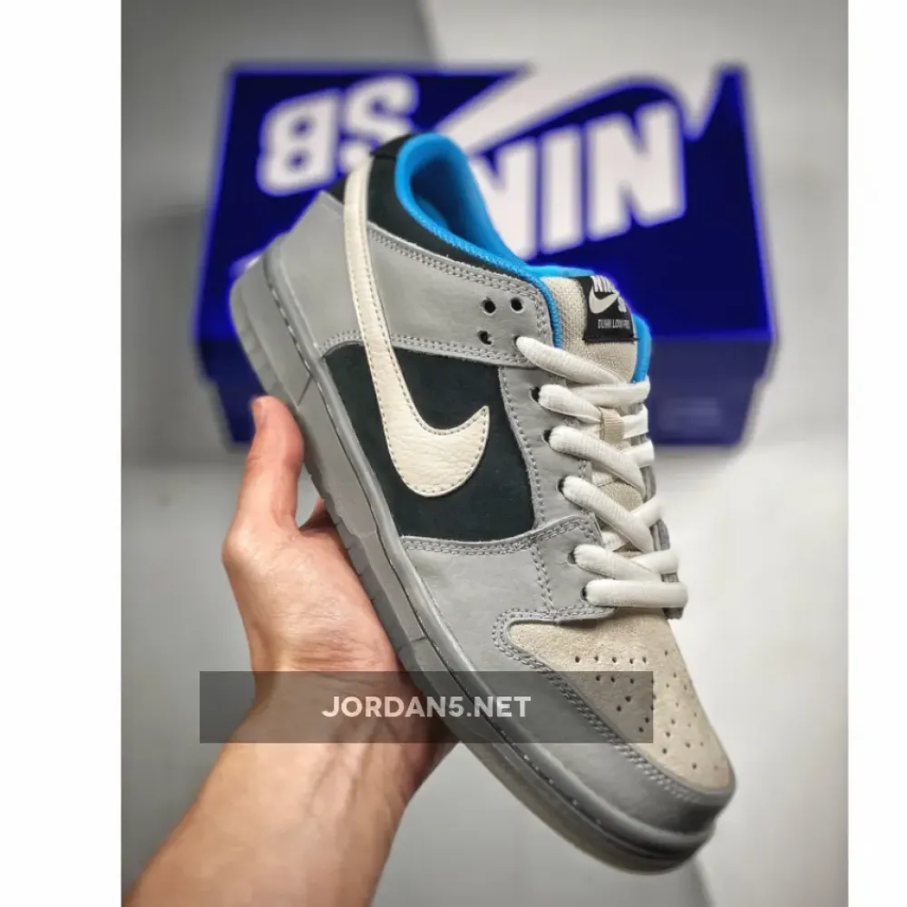 Premier x Nike SB Dunk Low Cool Grey/White-Wolf Grey-University Blue 313170-014