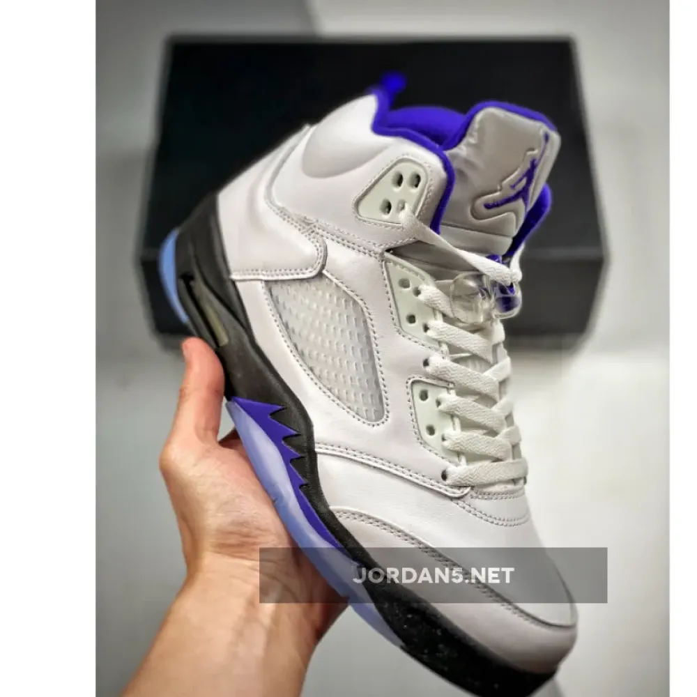 Air Jordan 5 White/Dark Concord-Black