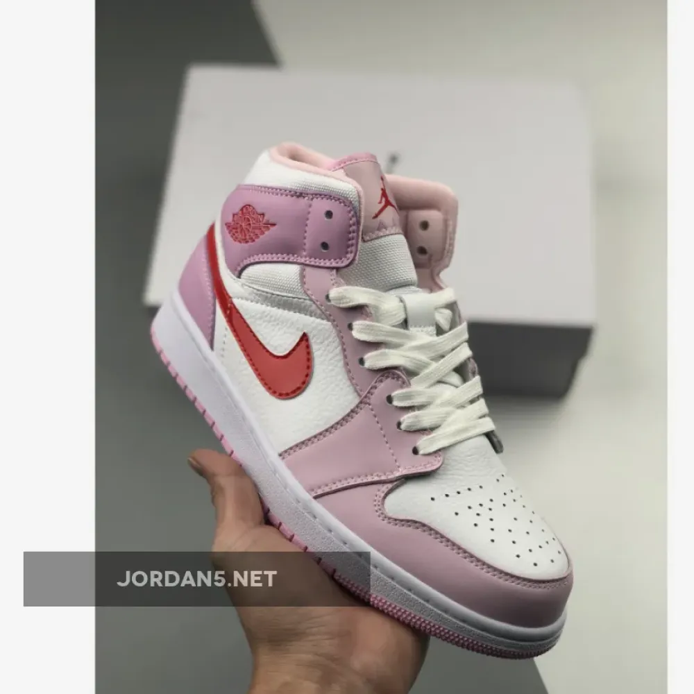 Air Jordan 1 Mid “Valentine’s Day” White Pink  DR0174-500