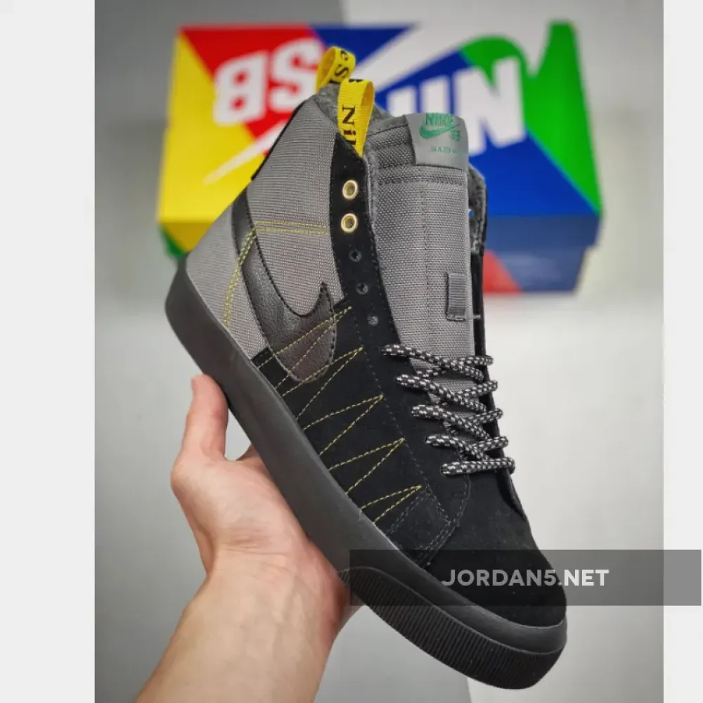 Nike SB Blazer Mid Premium “Acclimate Pack” Cool Grey/Black-White-Yellow Strike DC8903-001