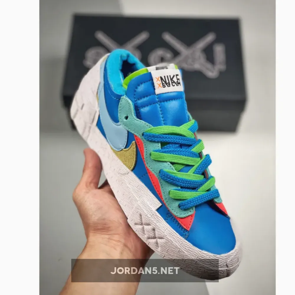 Kaws x Sacai x Nike Blazer Low Blue/Light Blue/Pink/Yellow DM7901-400