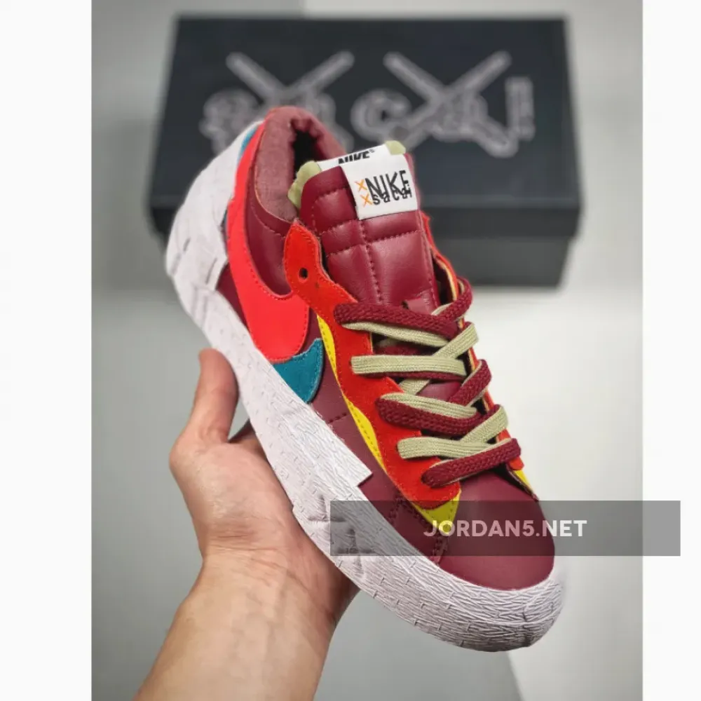 Kaws x Sacai x Nike Blazer Low Team Red/Orange/Pink/Blue DM7901-600