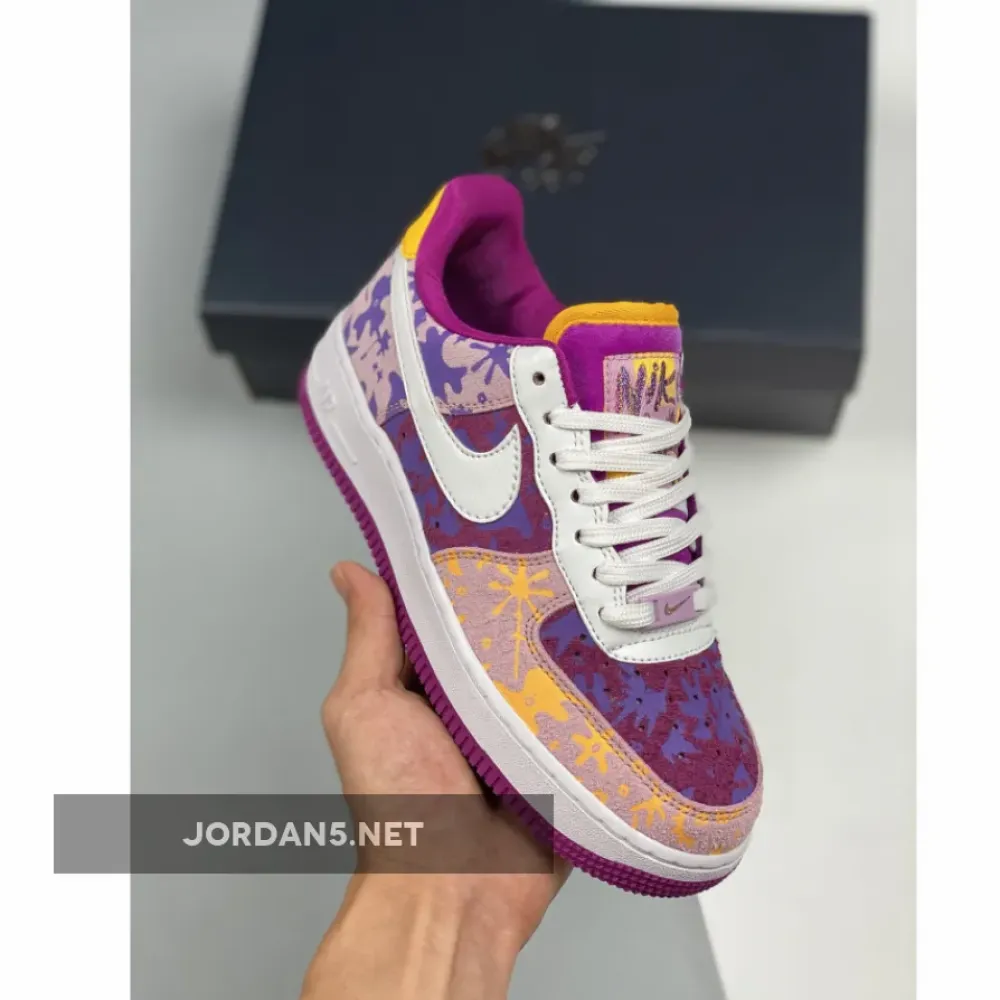 Nike Air Force 1 07 LV8 Red Plum/Light Arctic Pink-Wild Violet-White DD5516-584