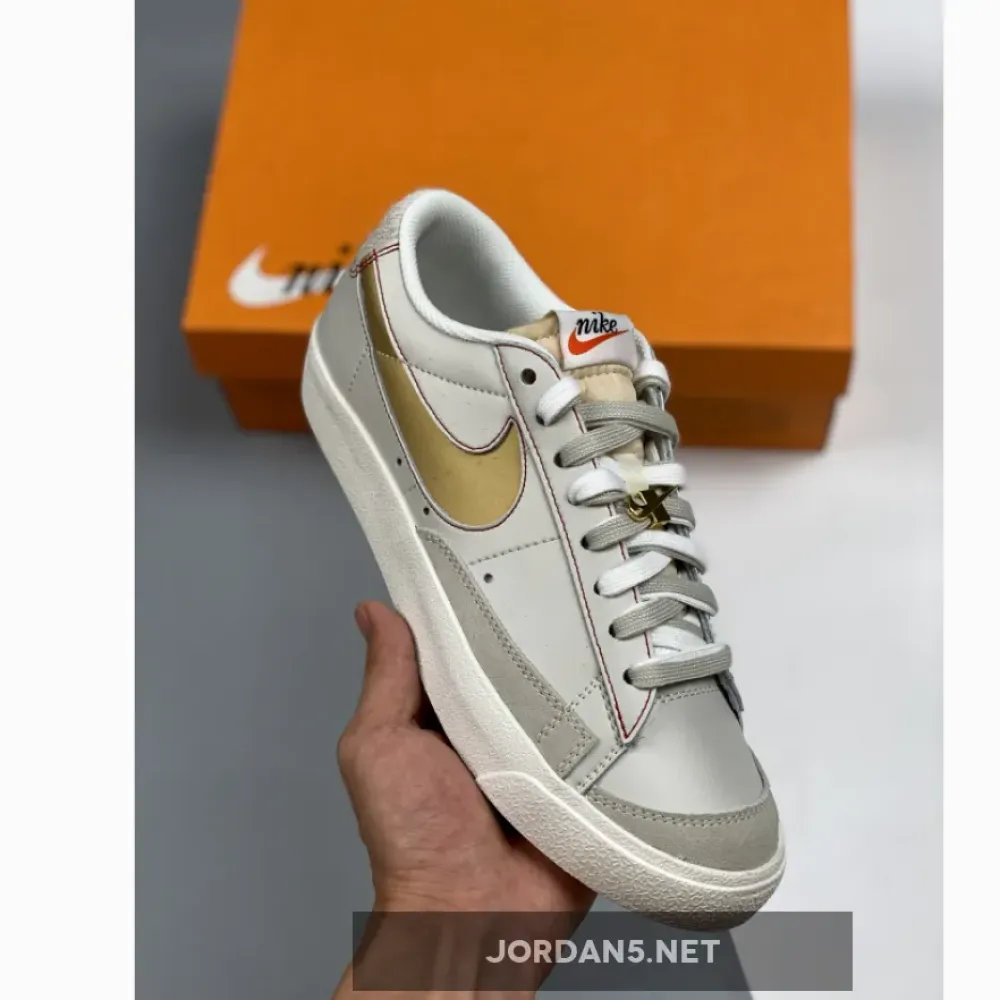 Nike Blazer Low Grey White Removable Swoosh DH4370-002