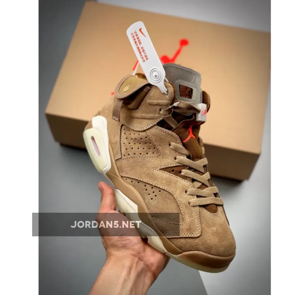 Travis Scott x Air Jordan 6 British Khaki/Sail/Bright Crimson DH0690-200