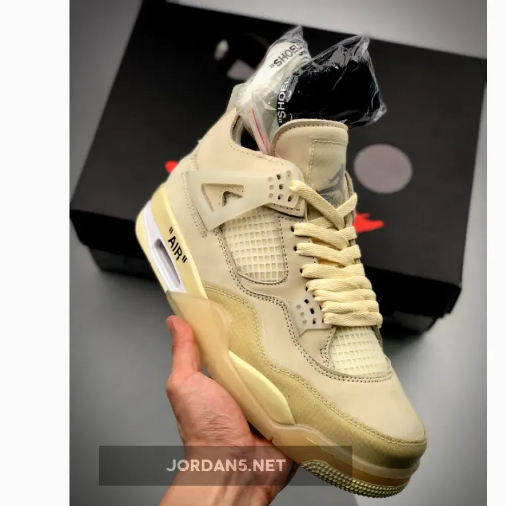 Off-White x Air Jordan 4 Sail/Muslin-White-Black CV9388-100