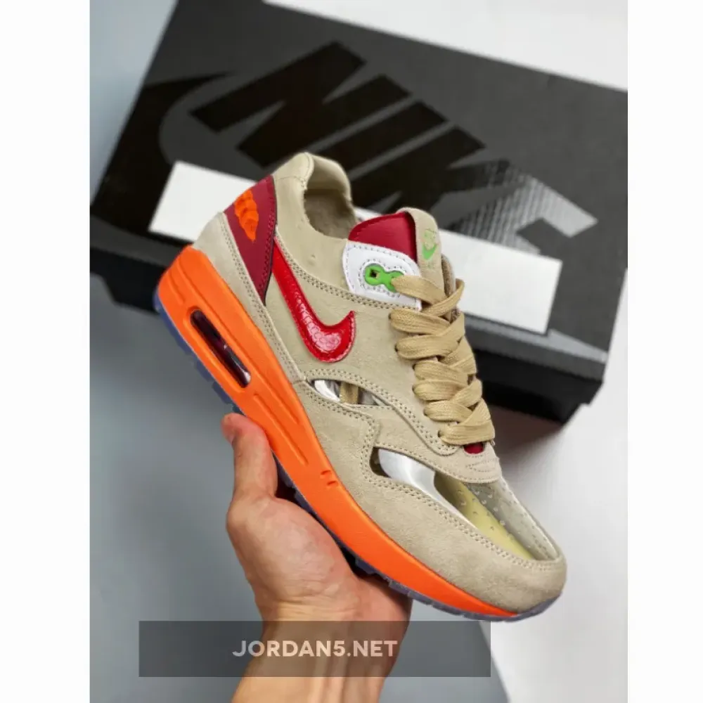 Clot x Nike Air Max 1 “Kiss Of Death” Net/Deep Red-Orange Blaze DD1870-100