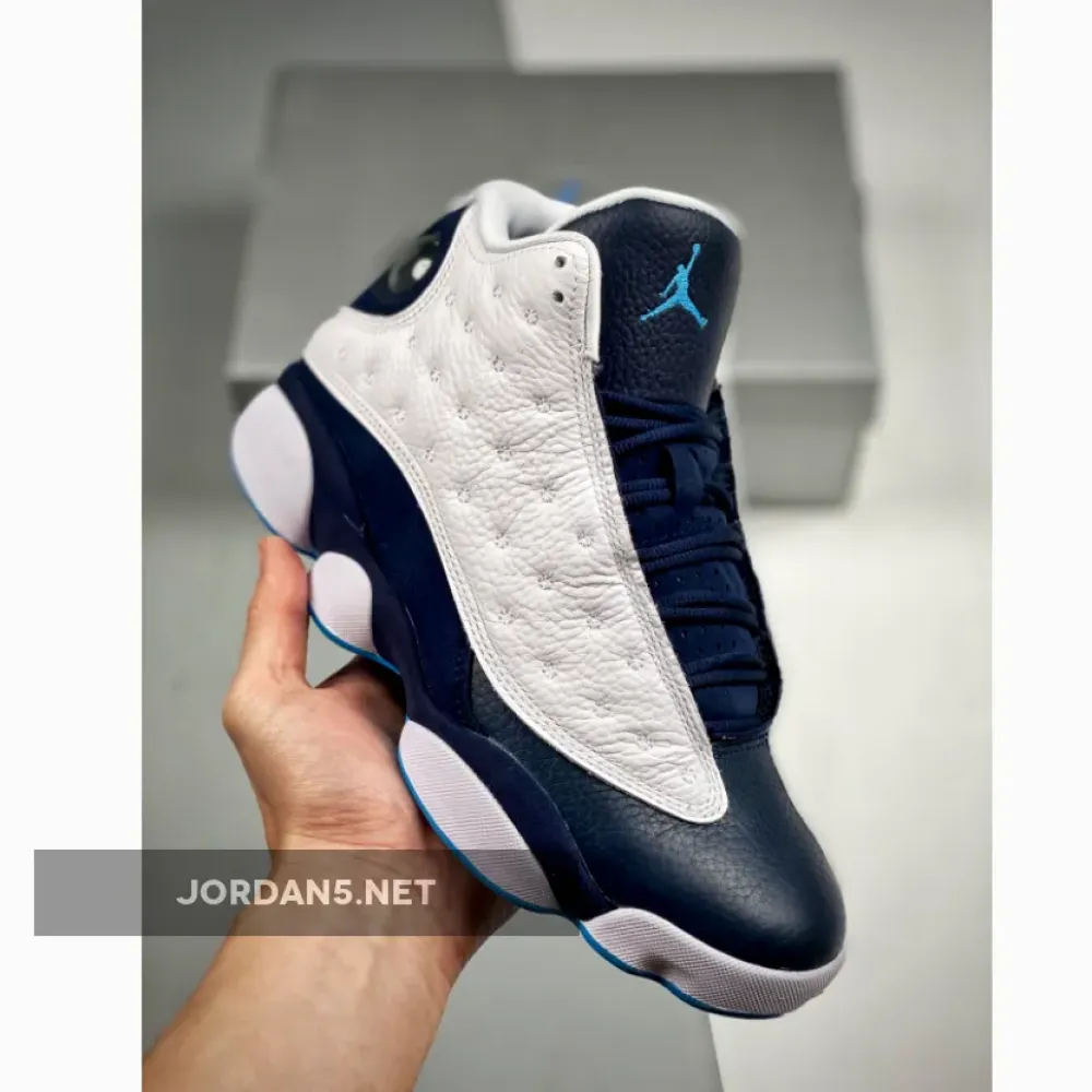 Air Jordan 13 White/Obsidian-Dark Powder Blue  414571-144