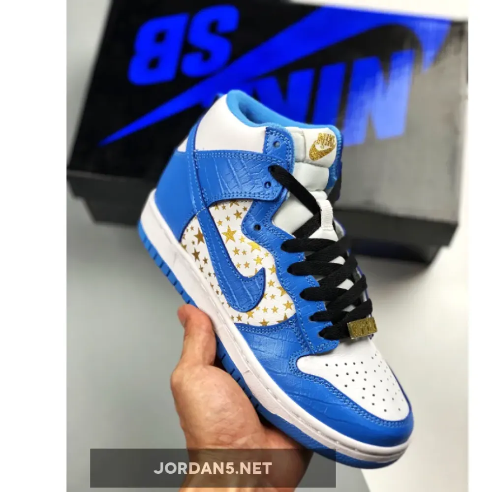 Supreme x Nike SB Dunk High Pro White/University Blue 307385-141