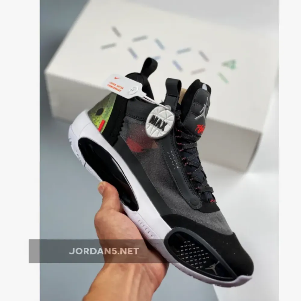 Air Jordan 34 Low “Heritage” Black/Metallic Silver-White-Red Orbit CU3473-001