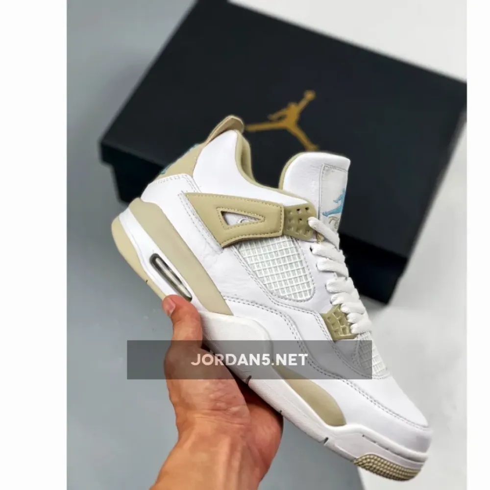 Air Jordan 4 “Linen” White/Boarder Blue-Light Sand 487724-118