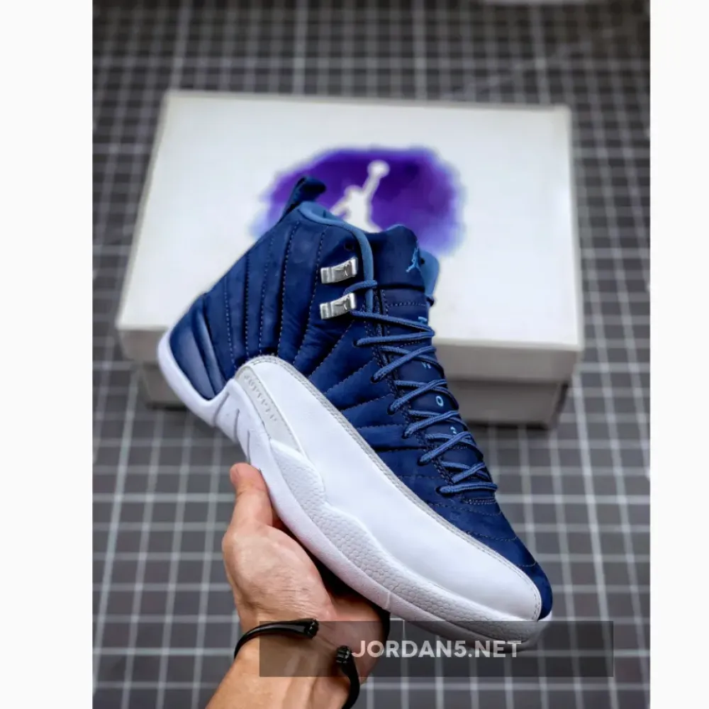 Air Jordan 12 “Indigo” Stone Blue/Legend Blue-Obsidian 130690-404