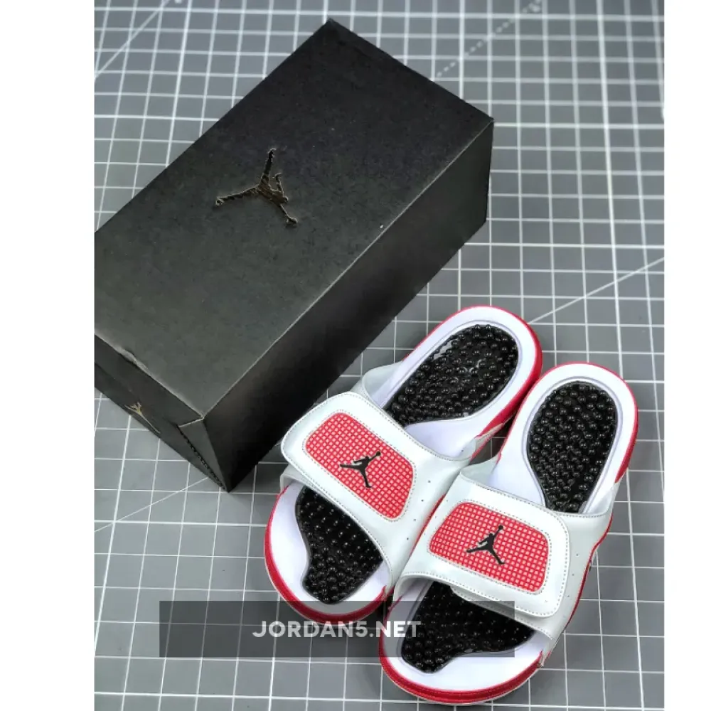 Air Jordan Hydro 13 White Black Red