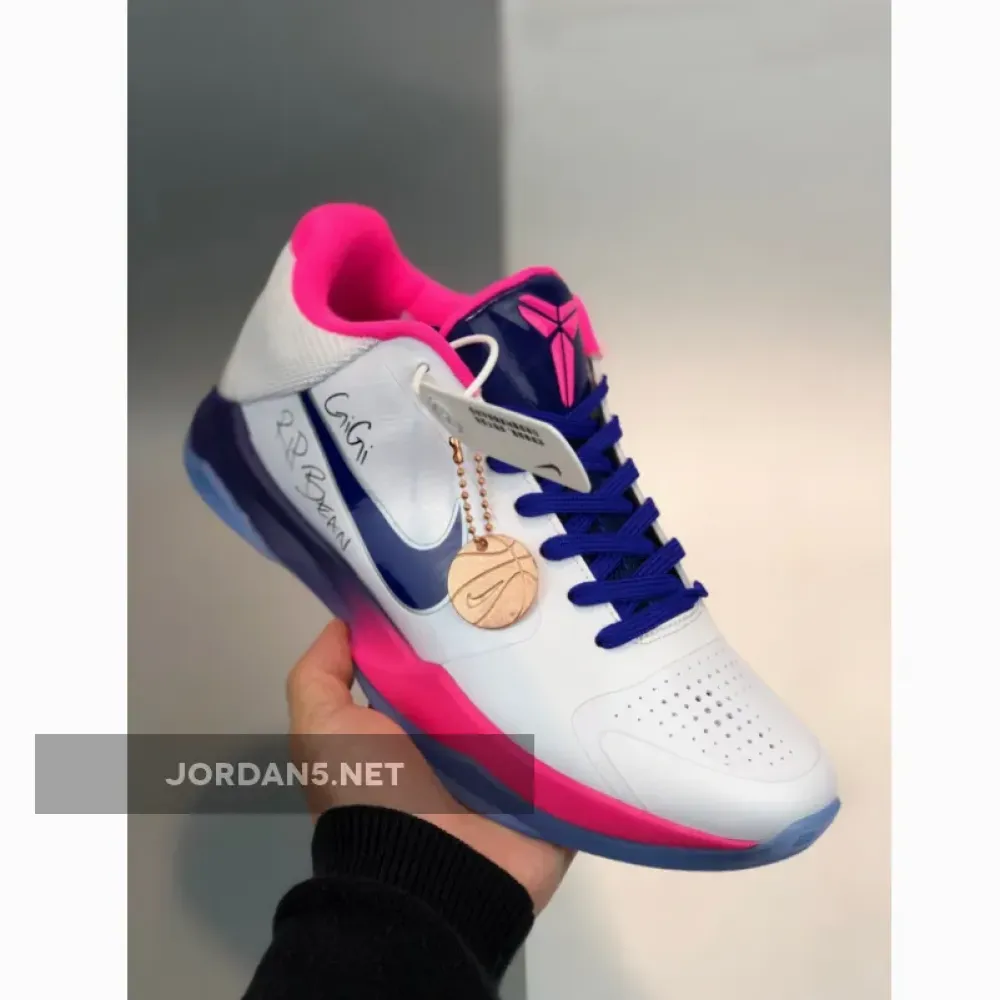 Nike Kobe 5 Protro “Kay Yow” White/Pink-Blue