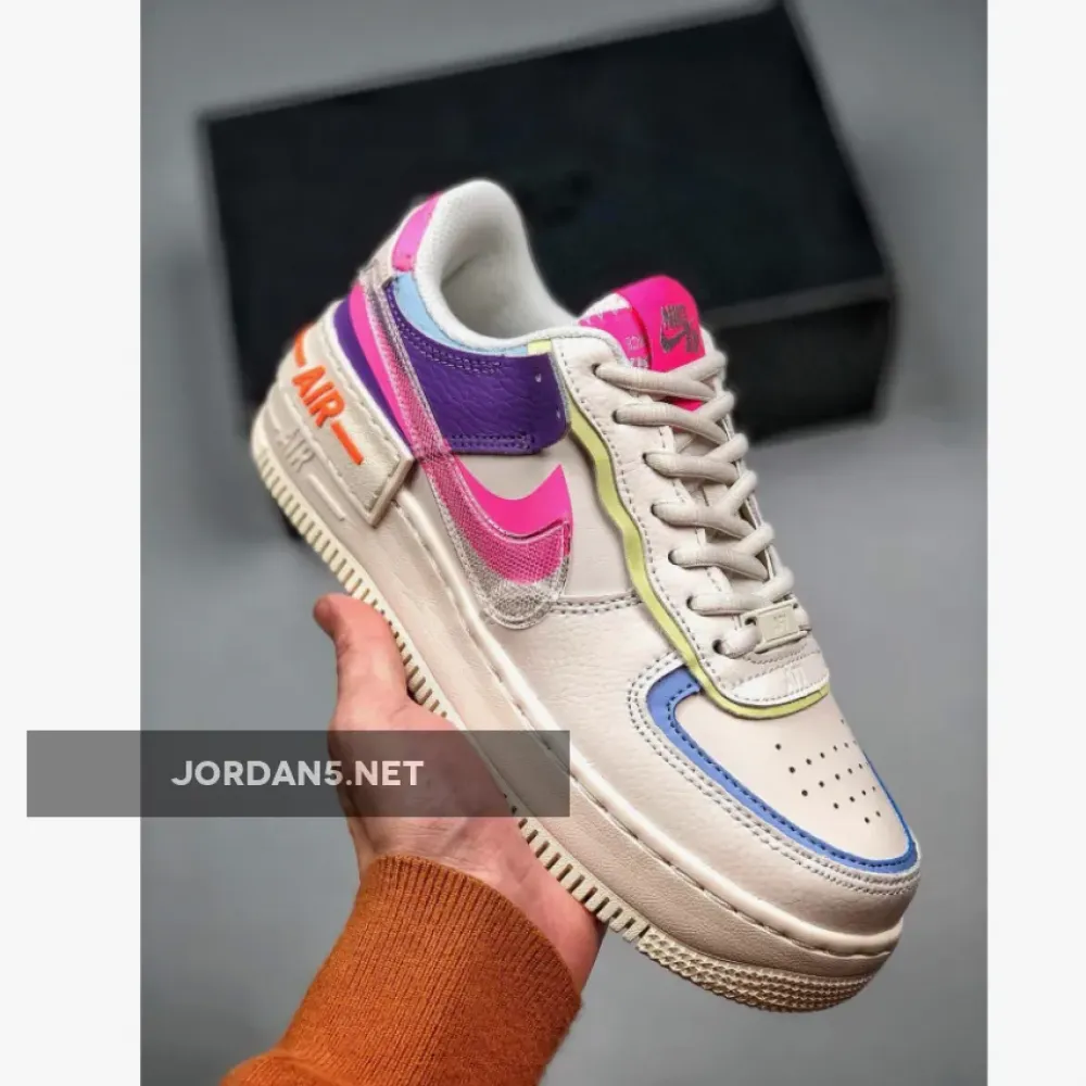 Nike Air Force 1 “Shadow” Transparent Swoosh Sail Pink Purple CU3012-164