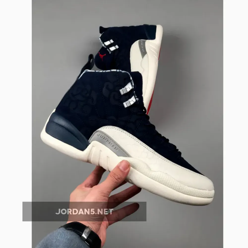 Air Jordan 12 “International Flight” College Navy/Sail-University Red BV8016-445
