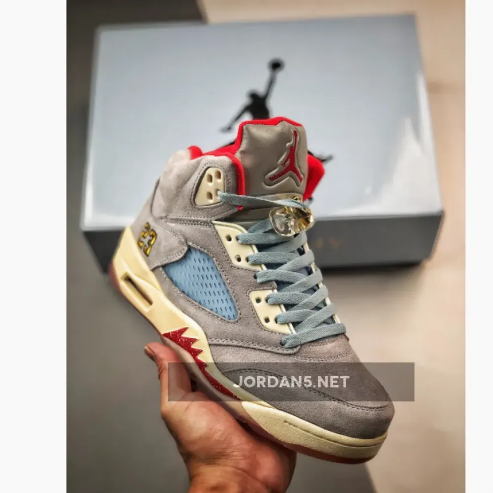 Trophy Room x Air Jordan 5 JSP Ice Blue/Sail-Metallic Gold-University Red CI1899-400