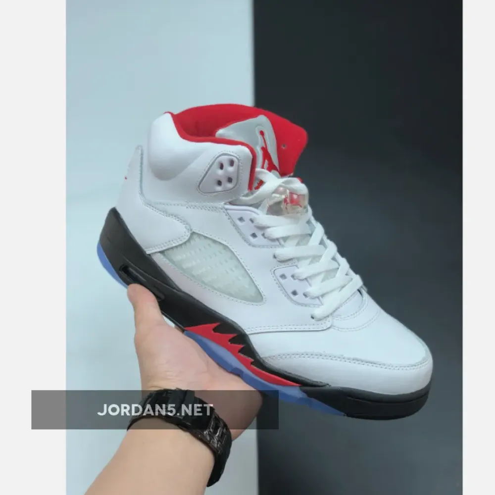 Air Jordan 5 White/Fire Red-Black  DA1911-102