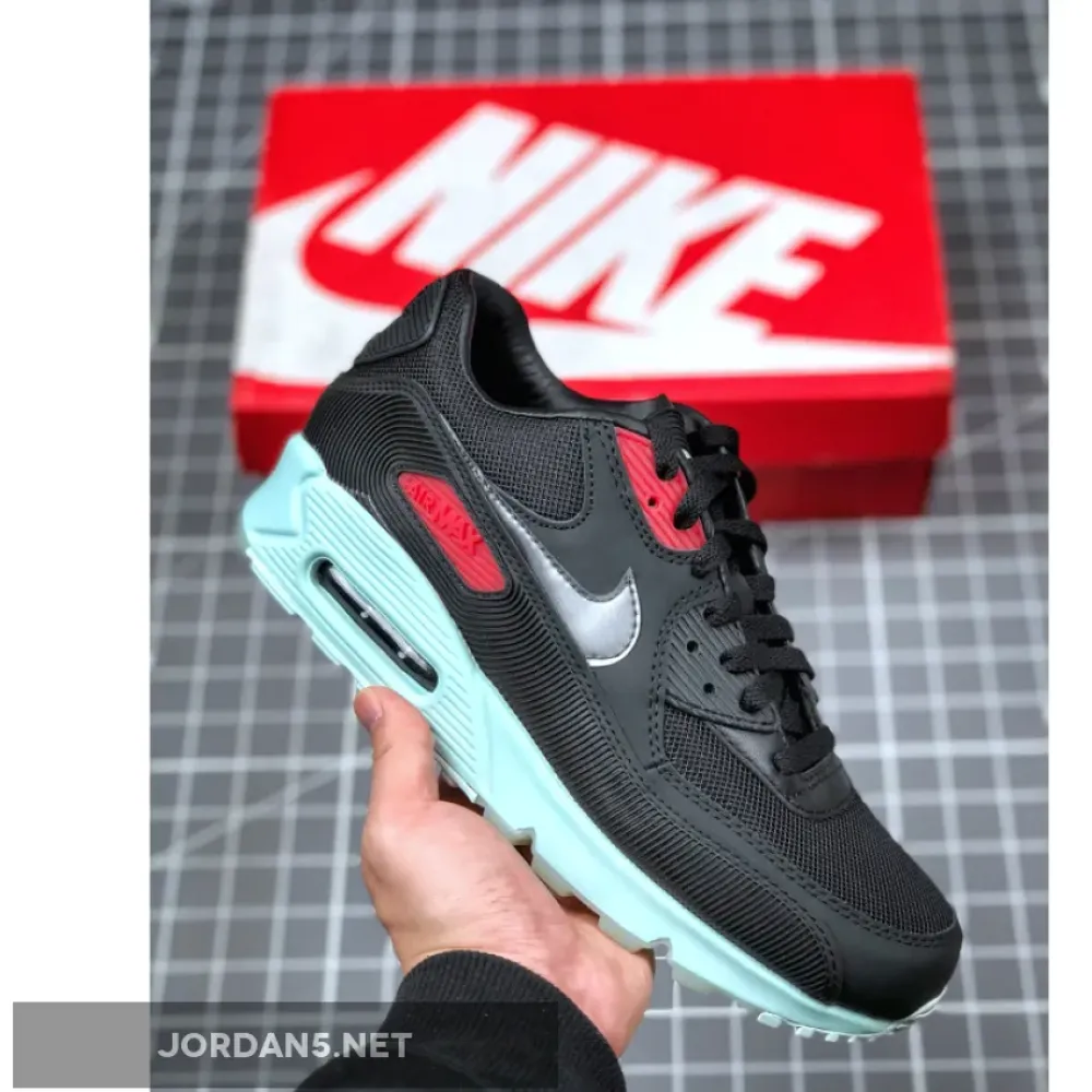 Nike Air Max 90 Premium Vinyl Black/Cool Grey-Teal Tint-University Red CK0902-001