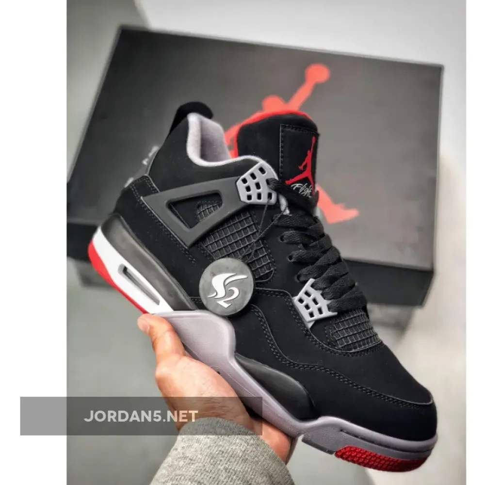 Air Jordan 4 “Bred 2019” Black/Cement Grey-Summit White-Fire Red 308497-060