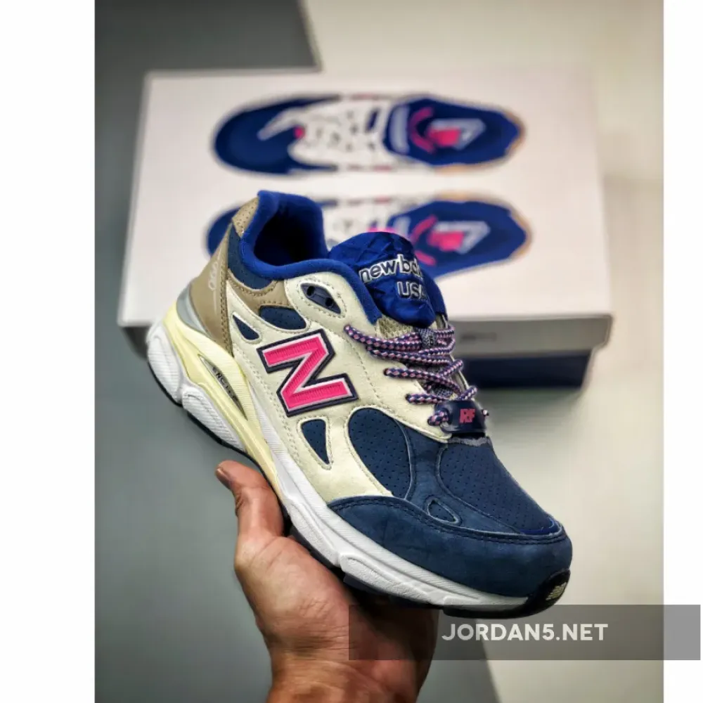 Kith x New Balance 990v3 ‘Daytona’ Tan/Navy/Pink M990KH3