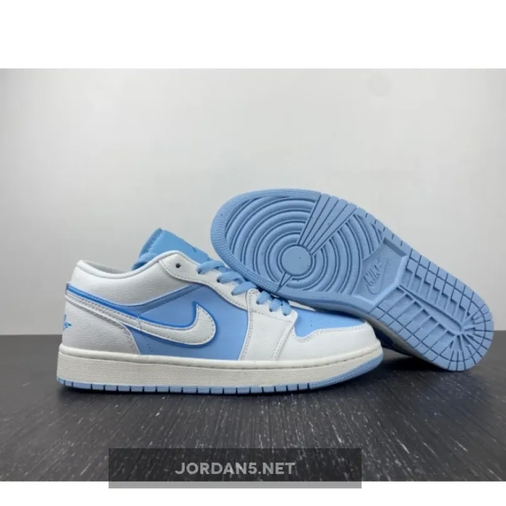 Air Jordan 1 Low Sail/Dark Powder Blue-Ice Blue  DV1299-104
