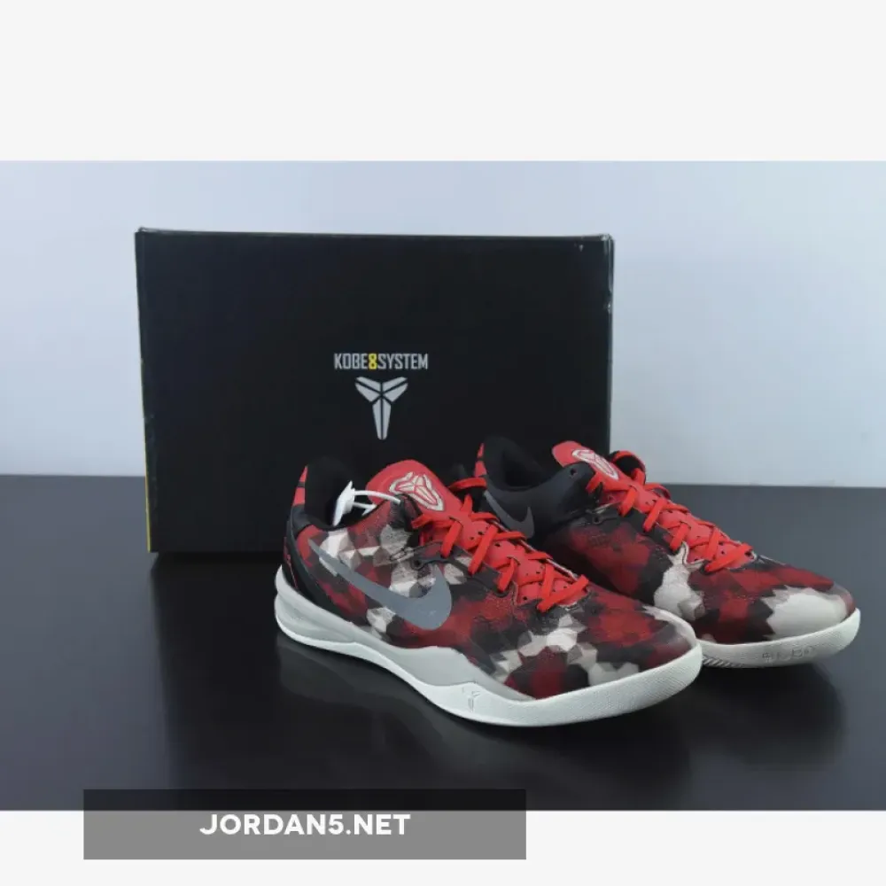 Nike Kobe 8 System ‘Milk Snake’ University Red/Sail-Peal Grey  555035-601