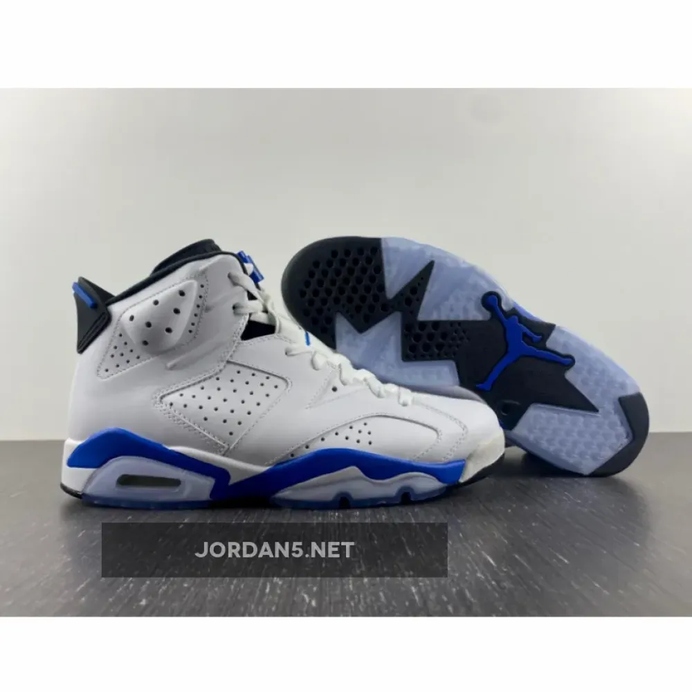 Air Jordan 6 White/Sport Blue-Black  384664-107