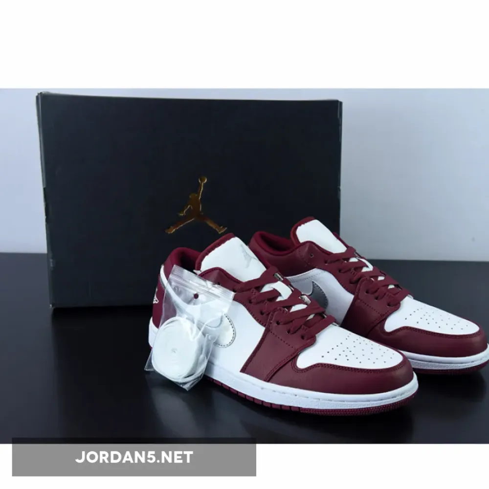 Air Jordan 1 Low White Bordeaux  553558-615