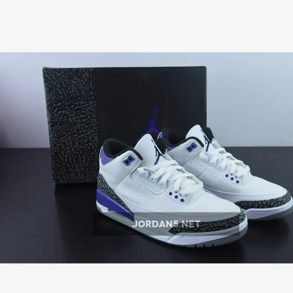Air Jordan 3 White/Black-Dark Iris-Cement Grey CT8532-105