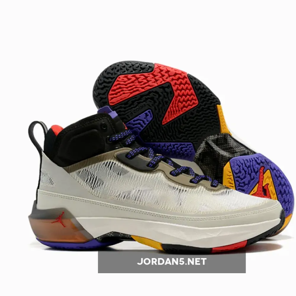 Air Jordan 37 Light Bone/Fire Red-Black-Dark Concord  DD6958-060