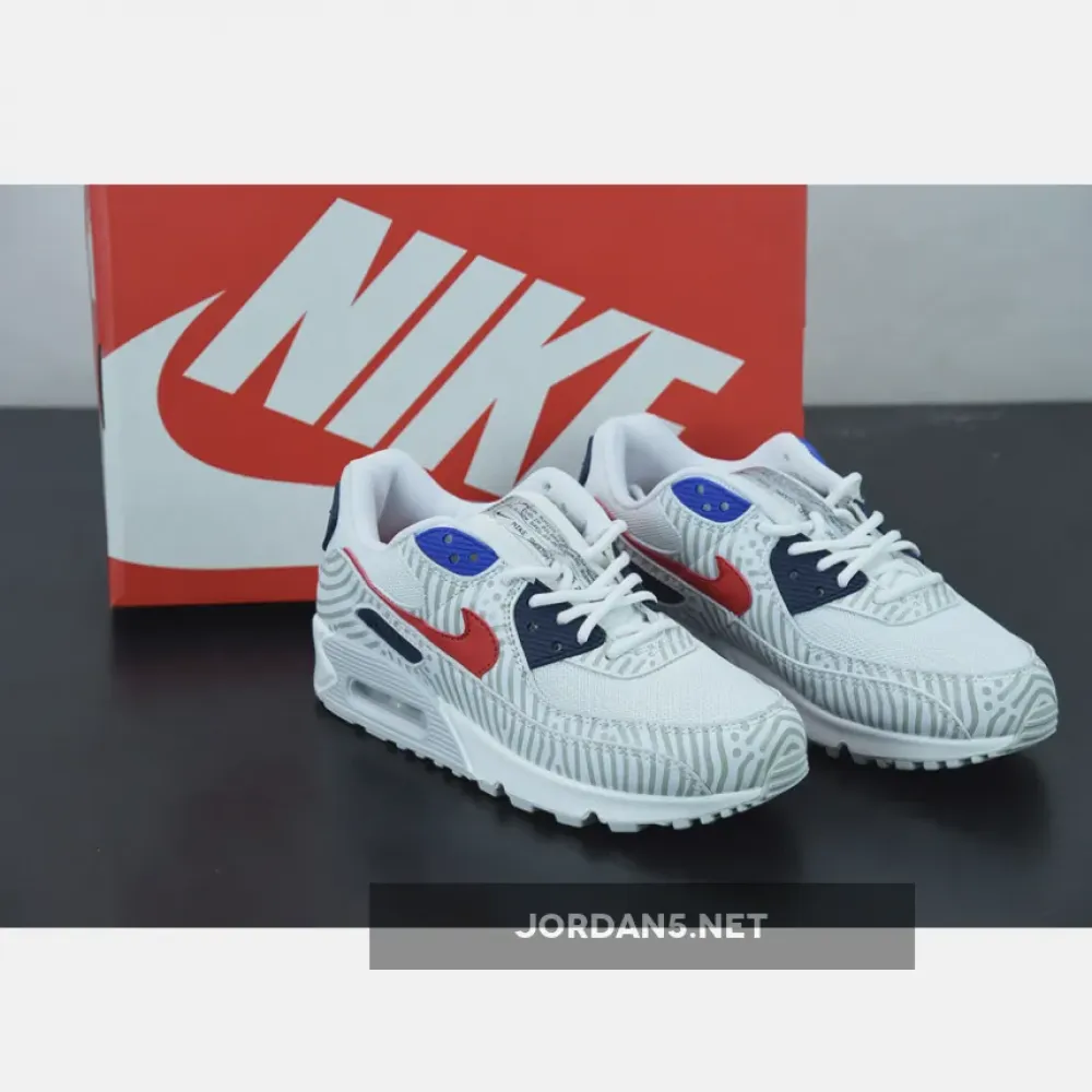 Nike Air Max 90 “Euro Tour” White/Midnight Navy-Red  CW7574-100