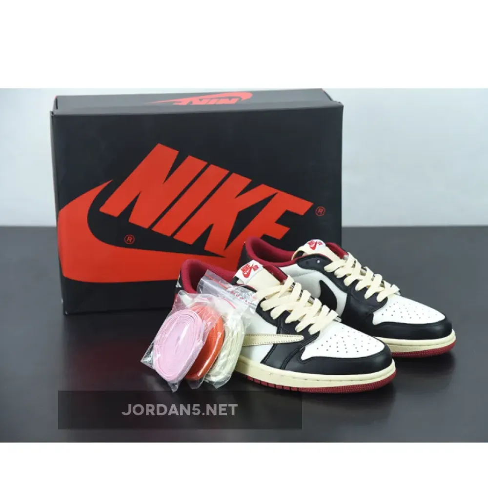 Travis Scott x Fragment x Air Jordan 1 Low OG White Red Black