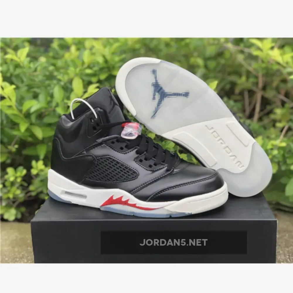 Air Jordan 5 Black/Muslin-Fire Red  CT8480-001