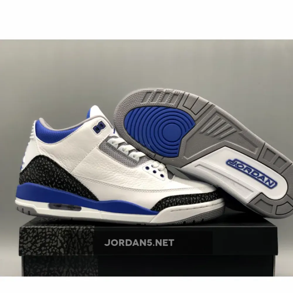 Air Jordan 3 White/Black-Cement Grey-Racer Blue  CT8532-145