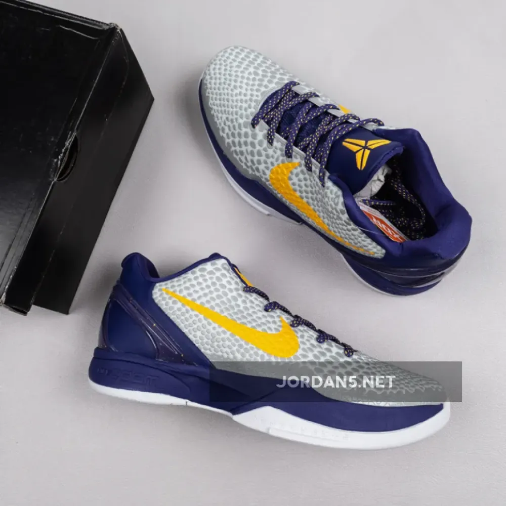 Nike Kobe 6 Protro ‘3D Lakers’ White/Purple-Grey-Yellow