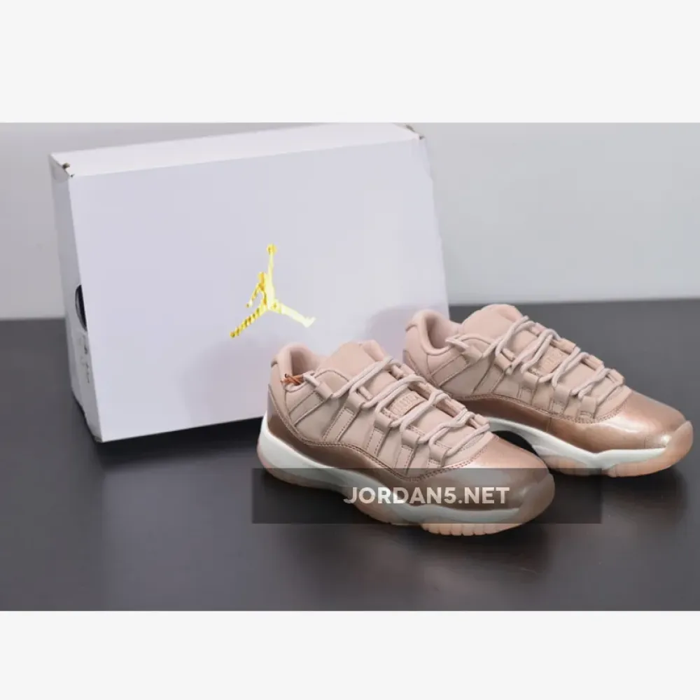 Air Jordan 11 Low GS “Rose Gold” Sail/Metallic Red Bronze-Gum Brown AH7860-105