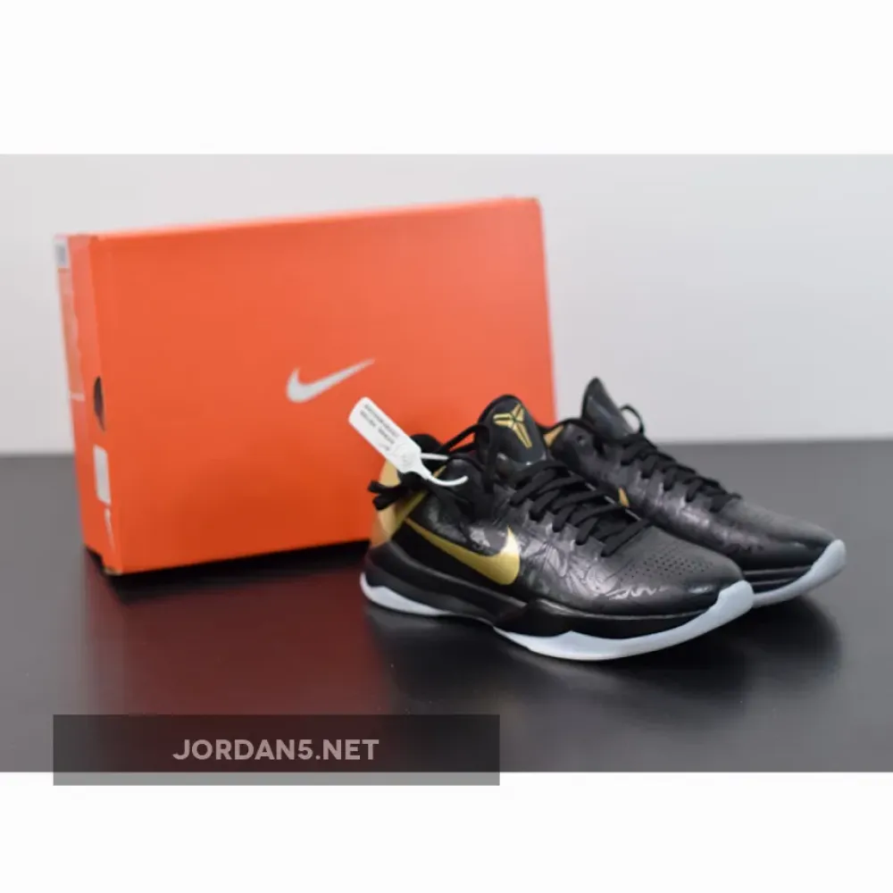Nike Zoom Kobe 5 ‘Big Stage Away’ Black/Metallic Gold-White  386429-008