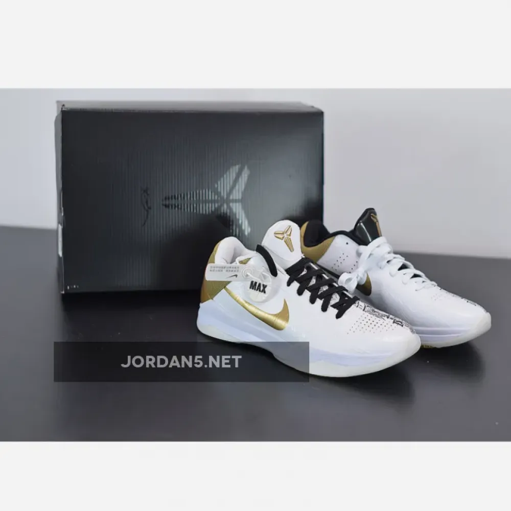 Nike Kobe 5 Protro “Big Stage” White/Metallic Gold-Black  CT8014-100