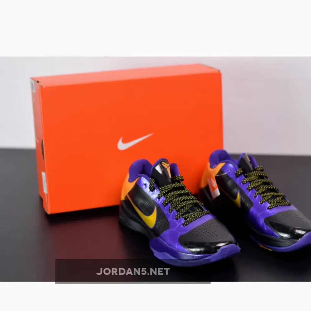 Nike Zoom Kobe 5 ‘Lakers Away’ Black/De Sol-Varsity Purple  386430-071