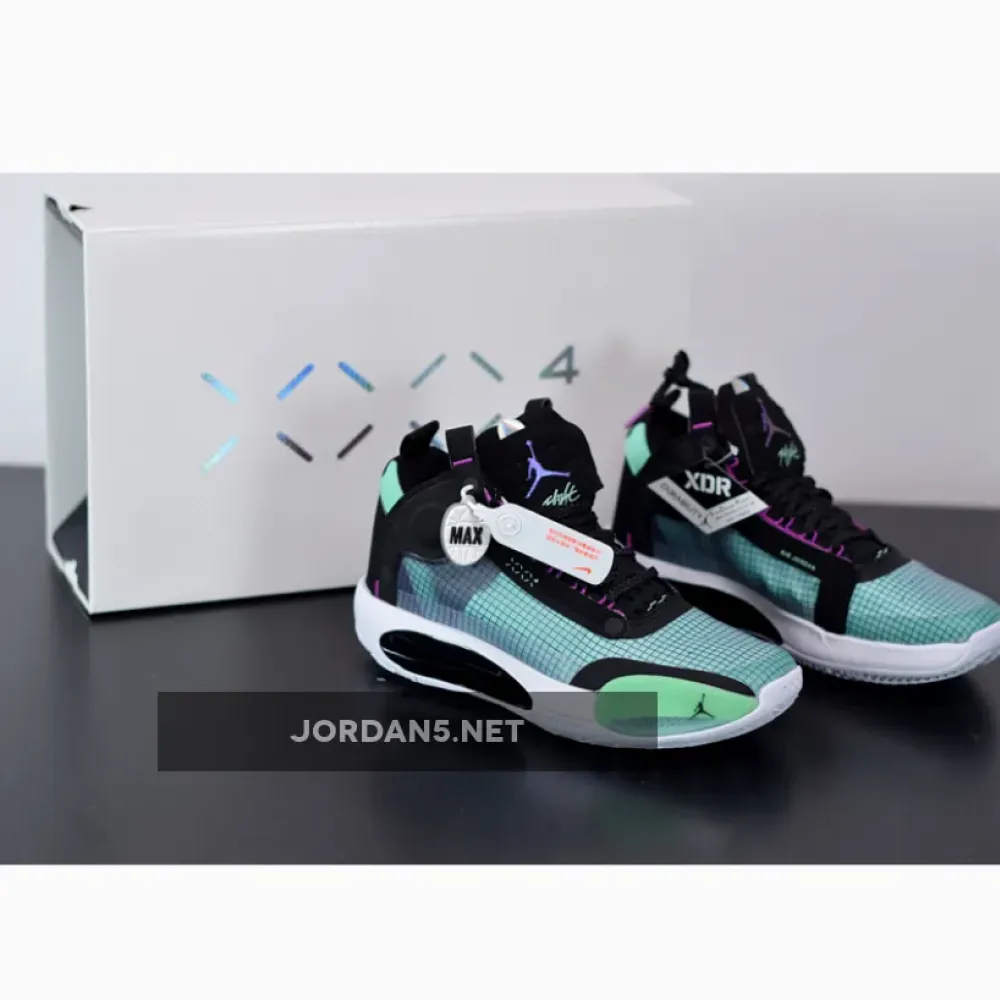 Air Jordan 34 Blue Void/Green Glow-Black-Metallic Silver AR3240-400