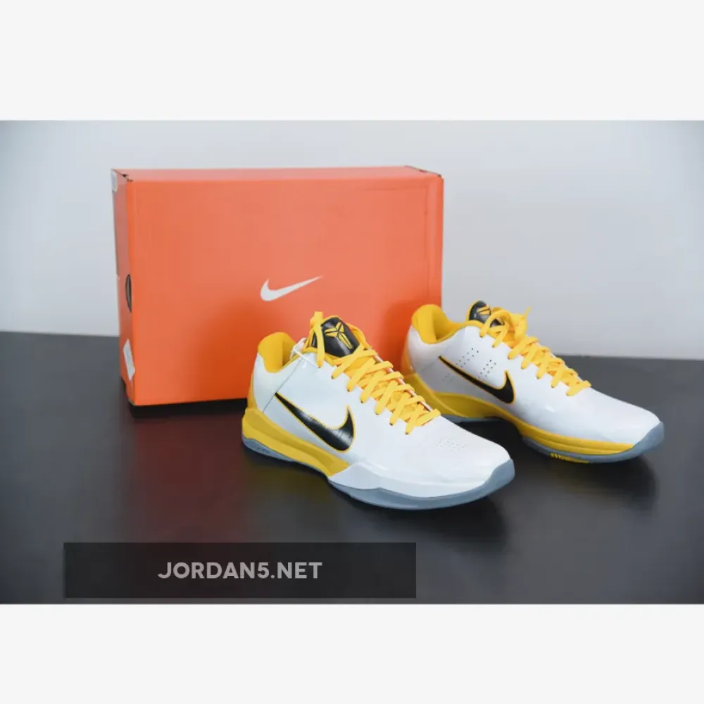 Nike Zoom Kobe 5 Summit White Black Yellow 386430-104