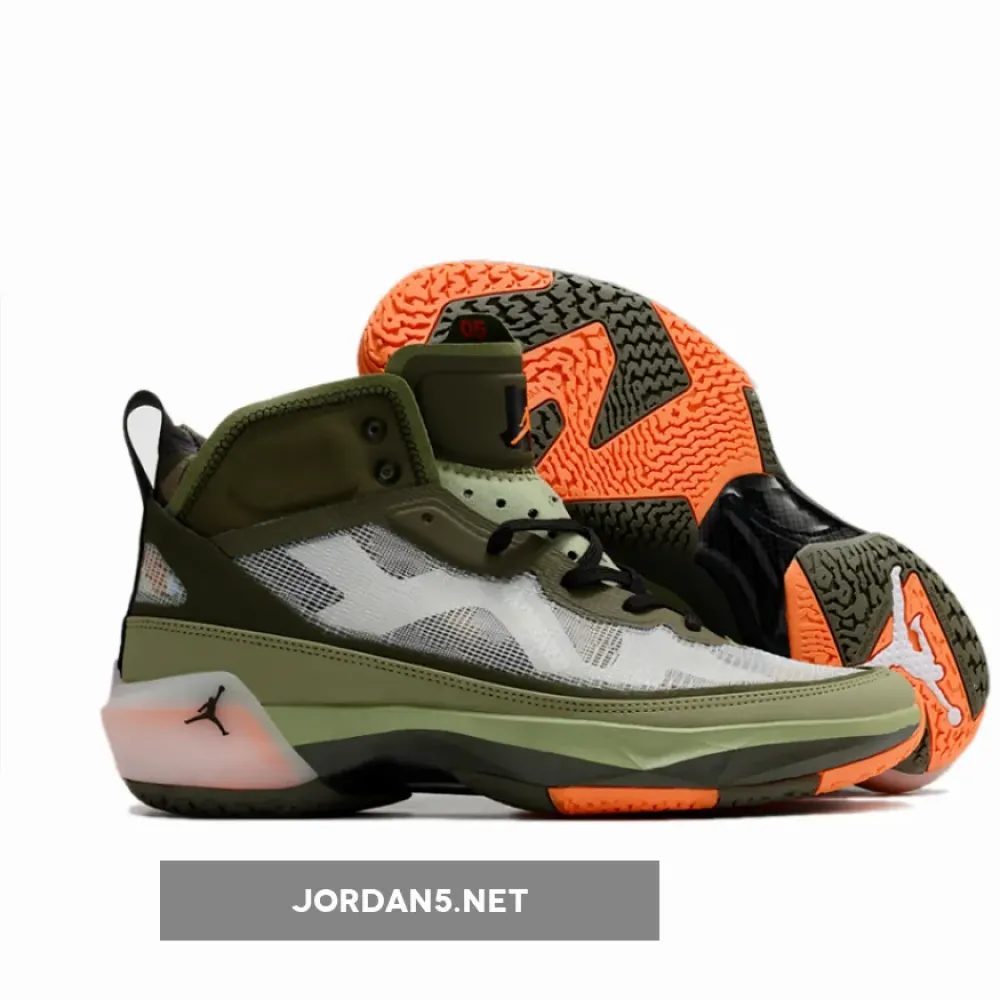 UNDFTD x Air Jordan 37 Oil Green/Black-Orange Horizon-Twilight Marsh  DV6255-300
