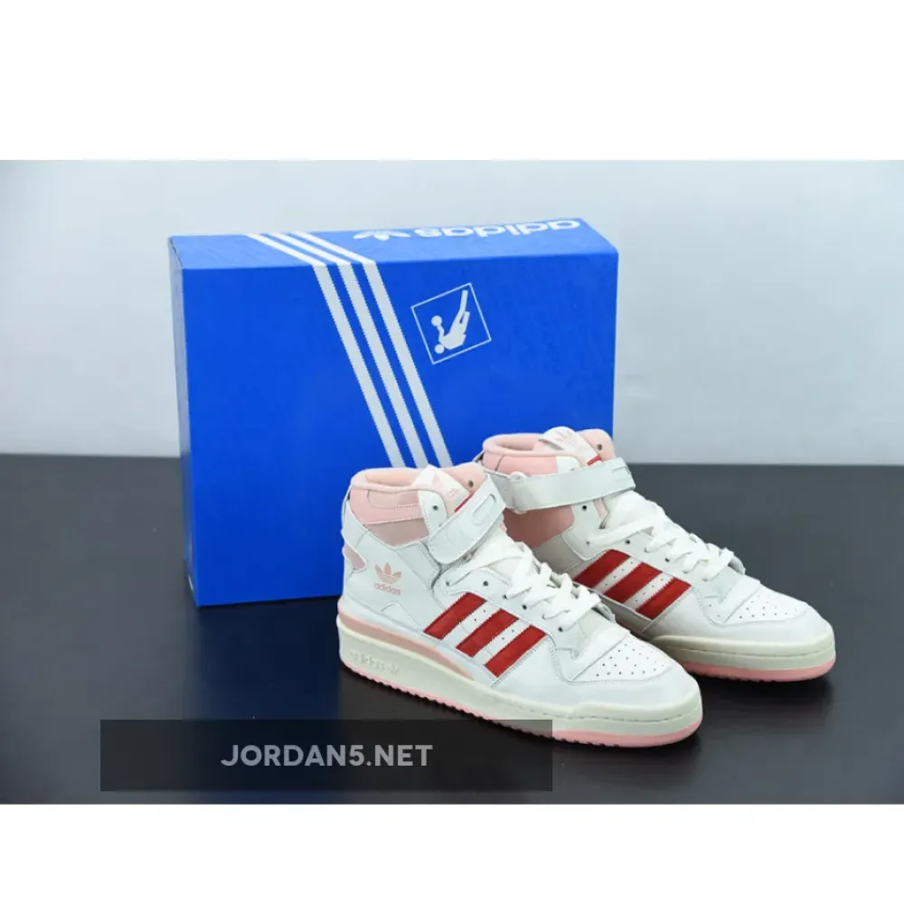 adidas Forum 84 High Off White/Pink Glow-Vivid Red  H01670