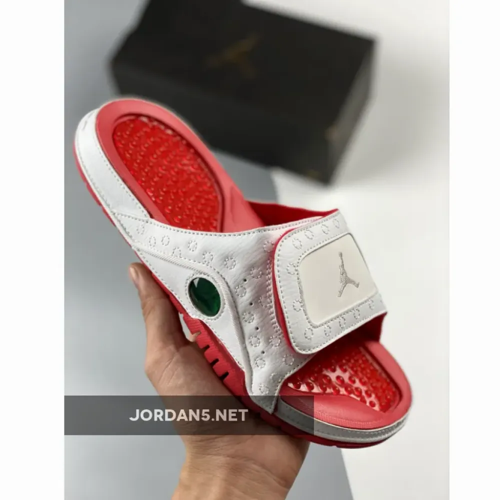 jordan hydro 13 slide white red  684915-121
