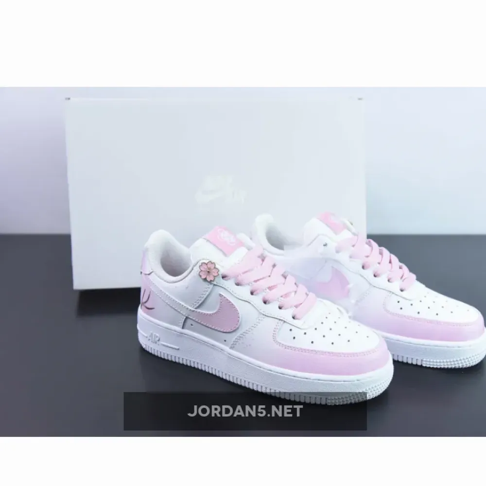 Custom Nike Air Force 1 Low “Cherry Blossom” White
