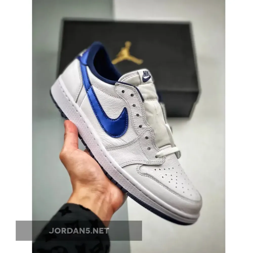 Air Jordan 1 Low White/Metallic Navy  705329-106