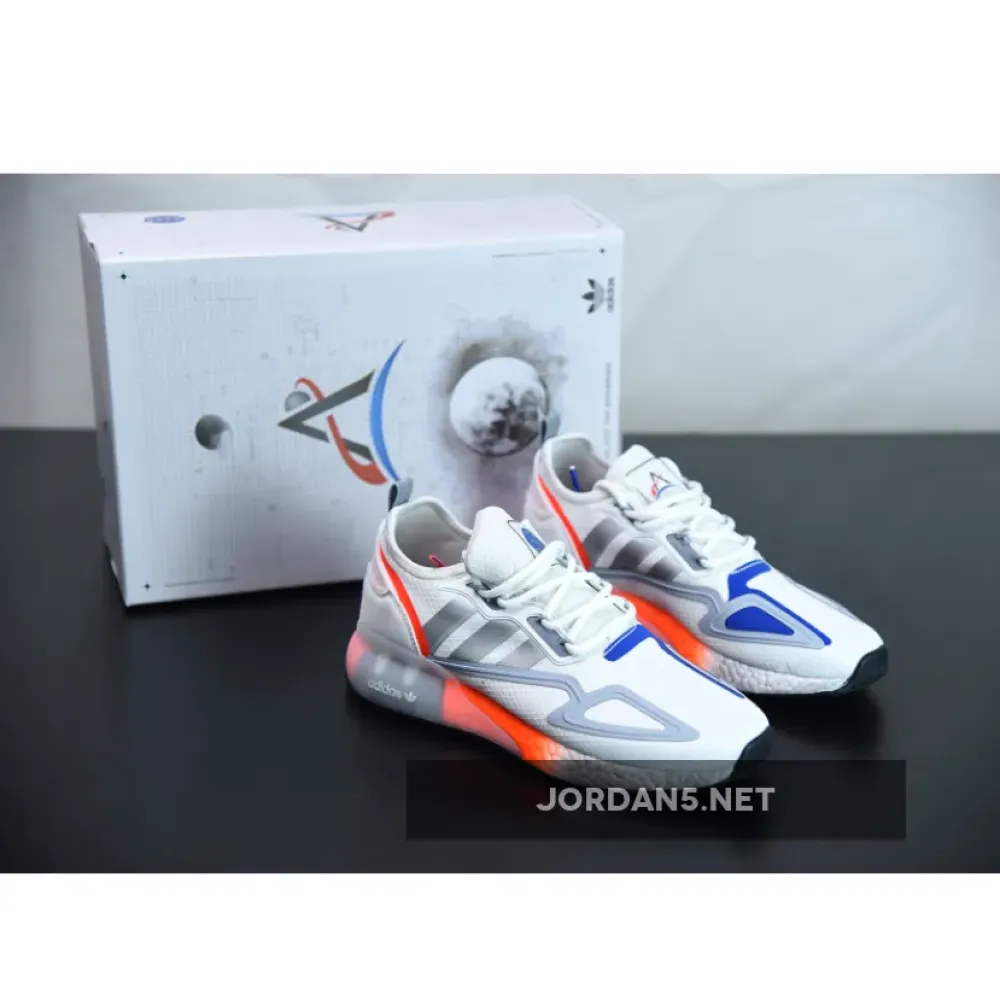 adidas ZX 2K Boost White/Metallic Silver/Glow Blue  FY5725