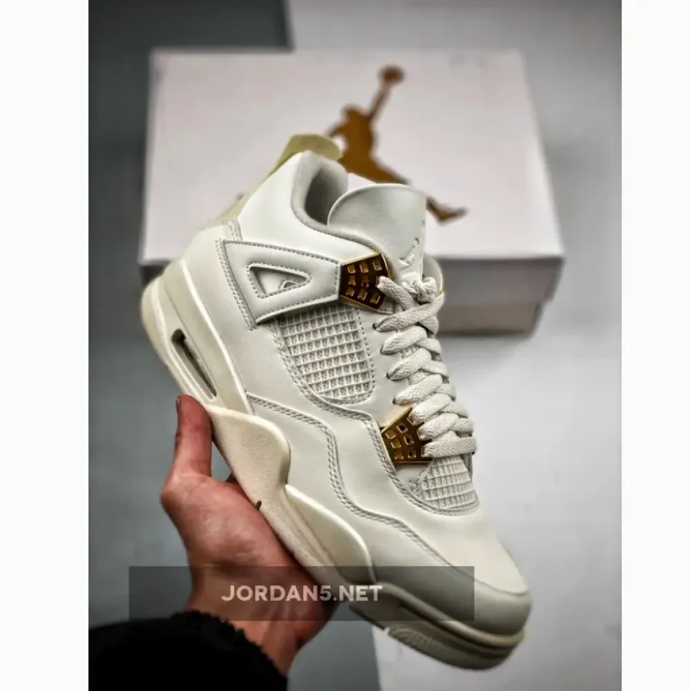 Air Jordan 4 Sail/Metallic Gold-Black  AQ9129-170